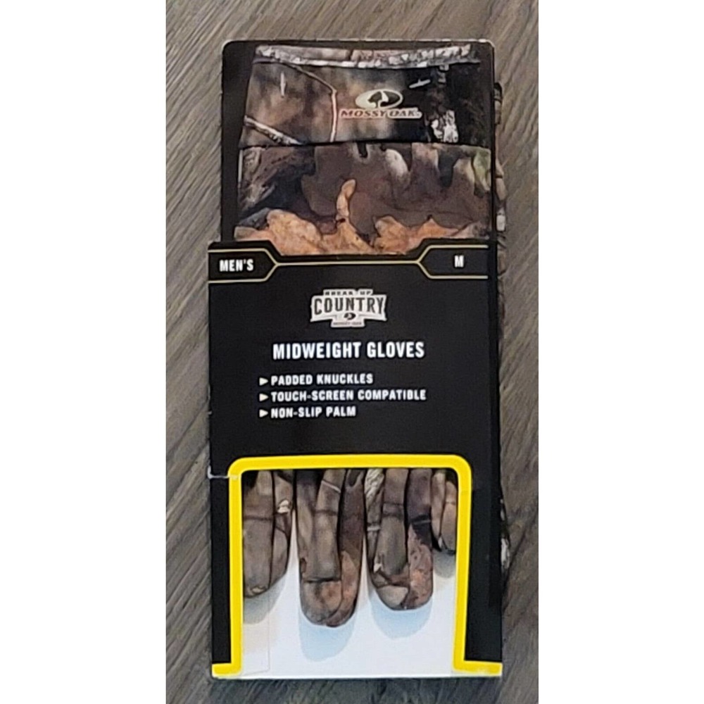 Mossy Oak Break-Up Country Men's Medium Touch-Screen Compatible Midweight Gloves